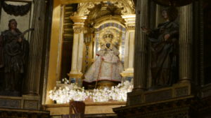 The Statue in its place inside the Basilica.
