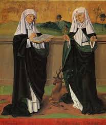 St Catherine and St. Bridget of Sweden with a deer