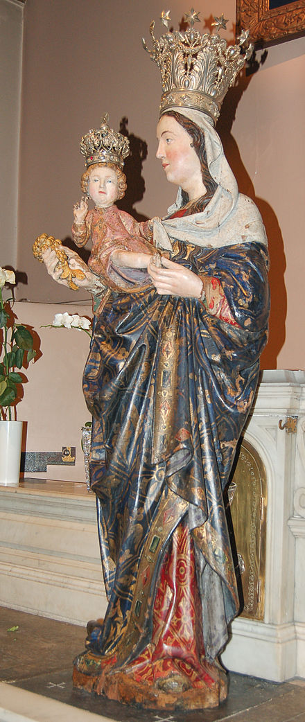 Wooden statue of Our Lady of Success was formerly Our Lady of Aberdeen now in Brussels