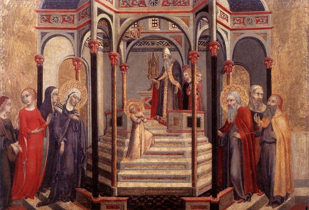 Image of The entrance of the Virgin Mary into the temple by Sano di Pietro