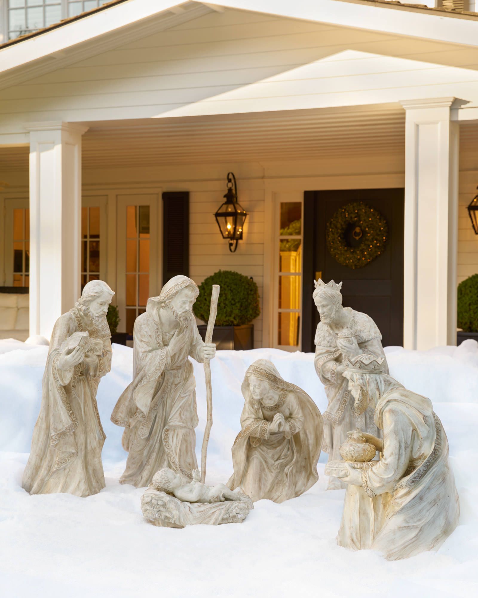 Photo from a Nativity scene in front of a house