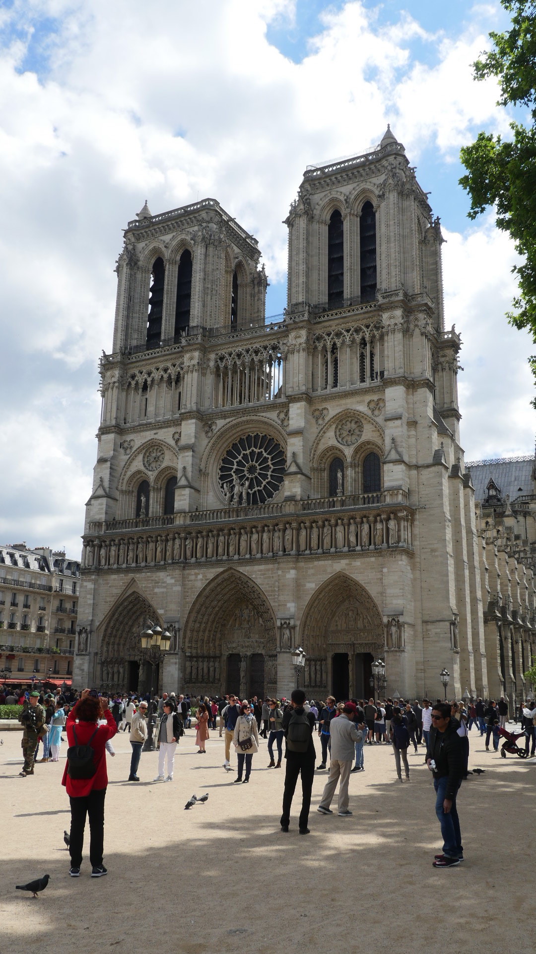 Main Entrance - Notre-Dame Cathedral; Paris, France- May 2017