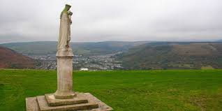 Picture of view with statue and Penrhys vista