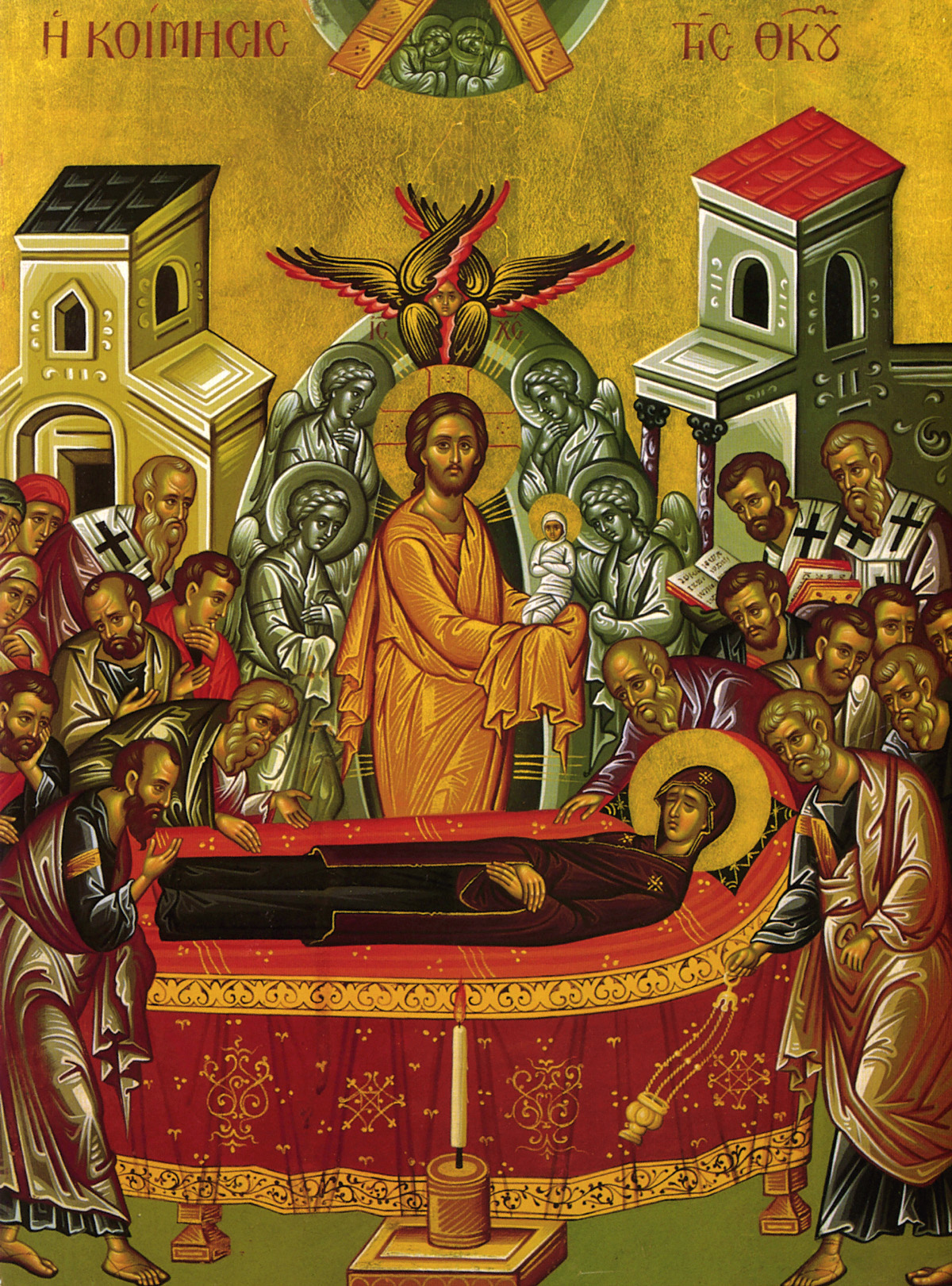 An icon of the Dormition of the Virgin Mary