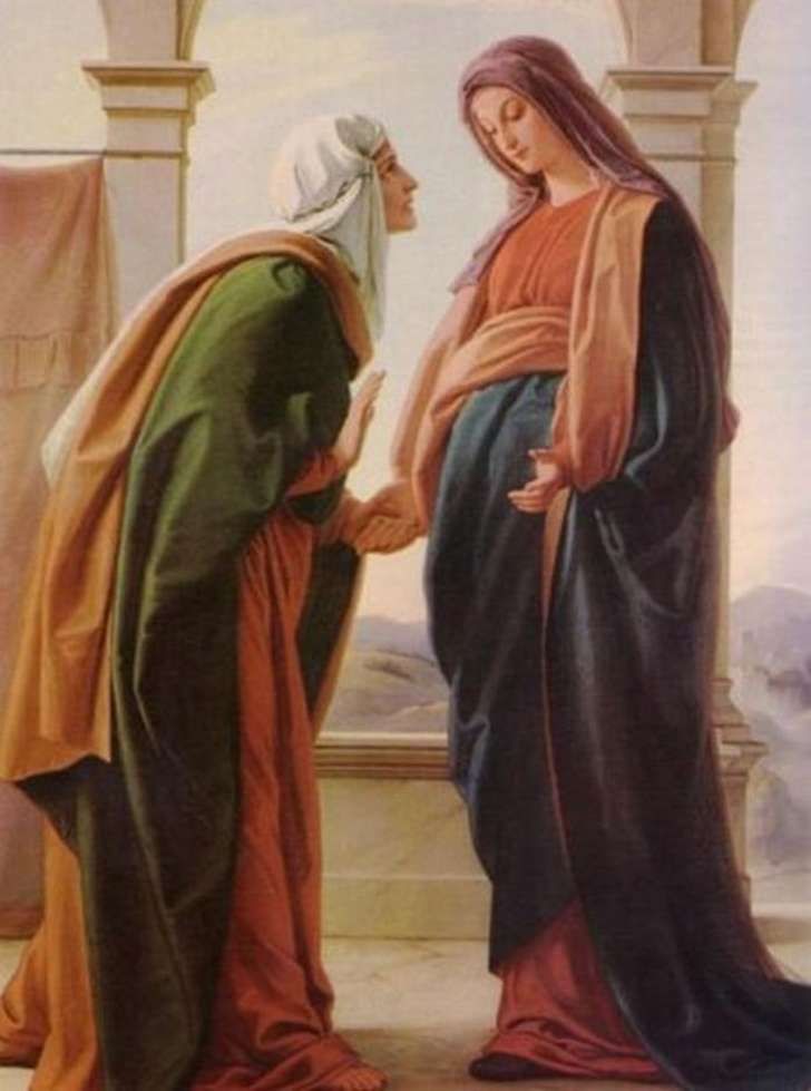 Painting of the Elizabeth when the Virgin Mary visits her. (source unknown)