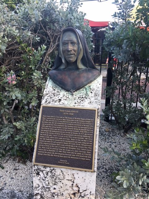 Photo of the memorial Sister Louis Gabriel memorial found near Mallory Square in Key West.