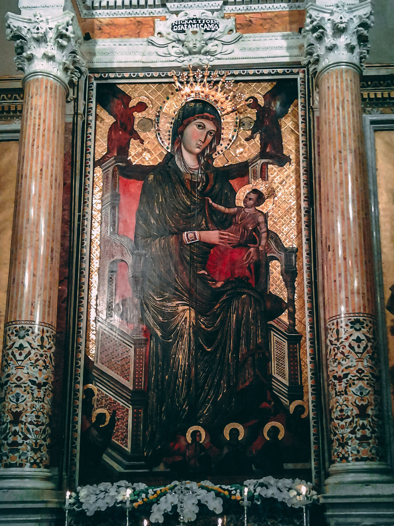 Great photo of the Black Madonna icon at Montevergine thanks to http://interfaithmary.net
