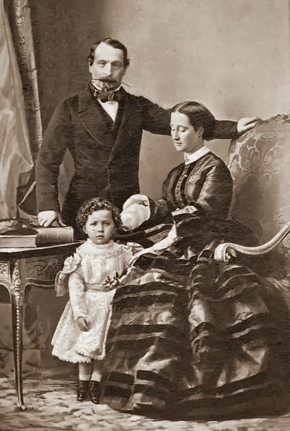 Old photo of Napoleon III, Eugeniaa and son- photo credit- https://servatius.blogspot.com