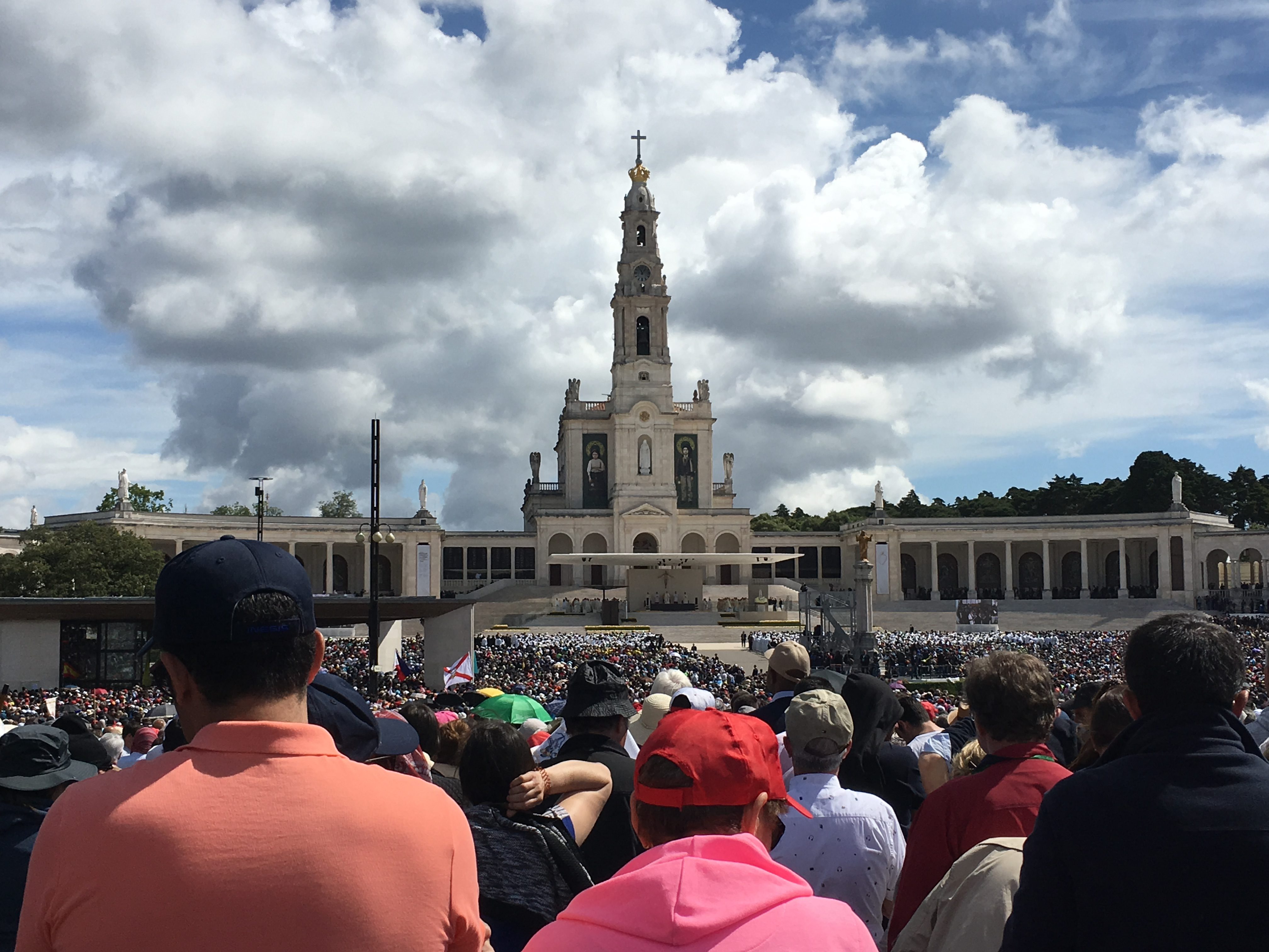 Photo of shrine at Fatima 100 year celebration. 1 million pilgrims in attendance.