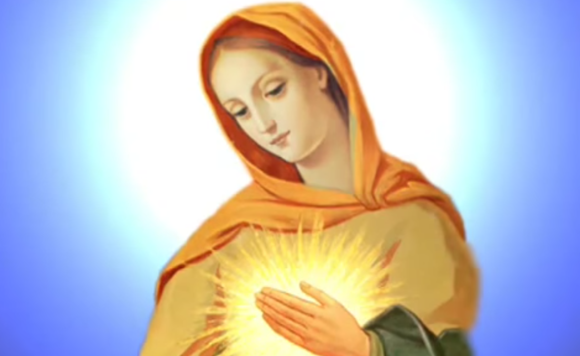 Portrait of the Virgin Mary from the Flame of Love movement USA website