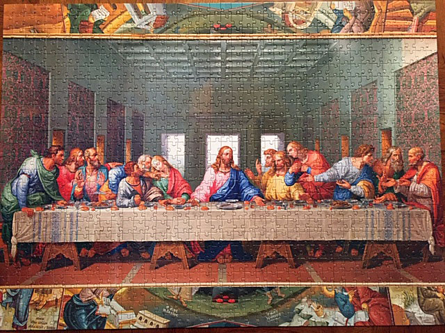 Photo of a 1000 piece puzzle of the Last Supper