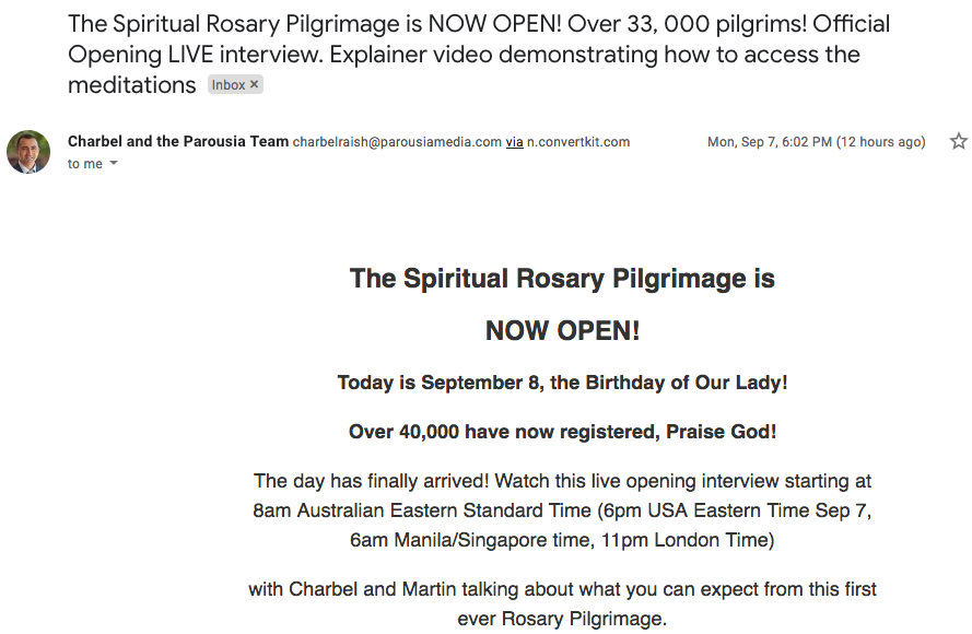 The Spiritual Rosary Pilgrimage