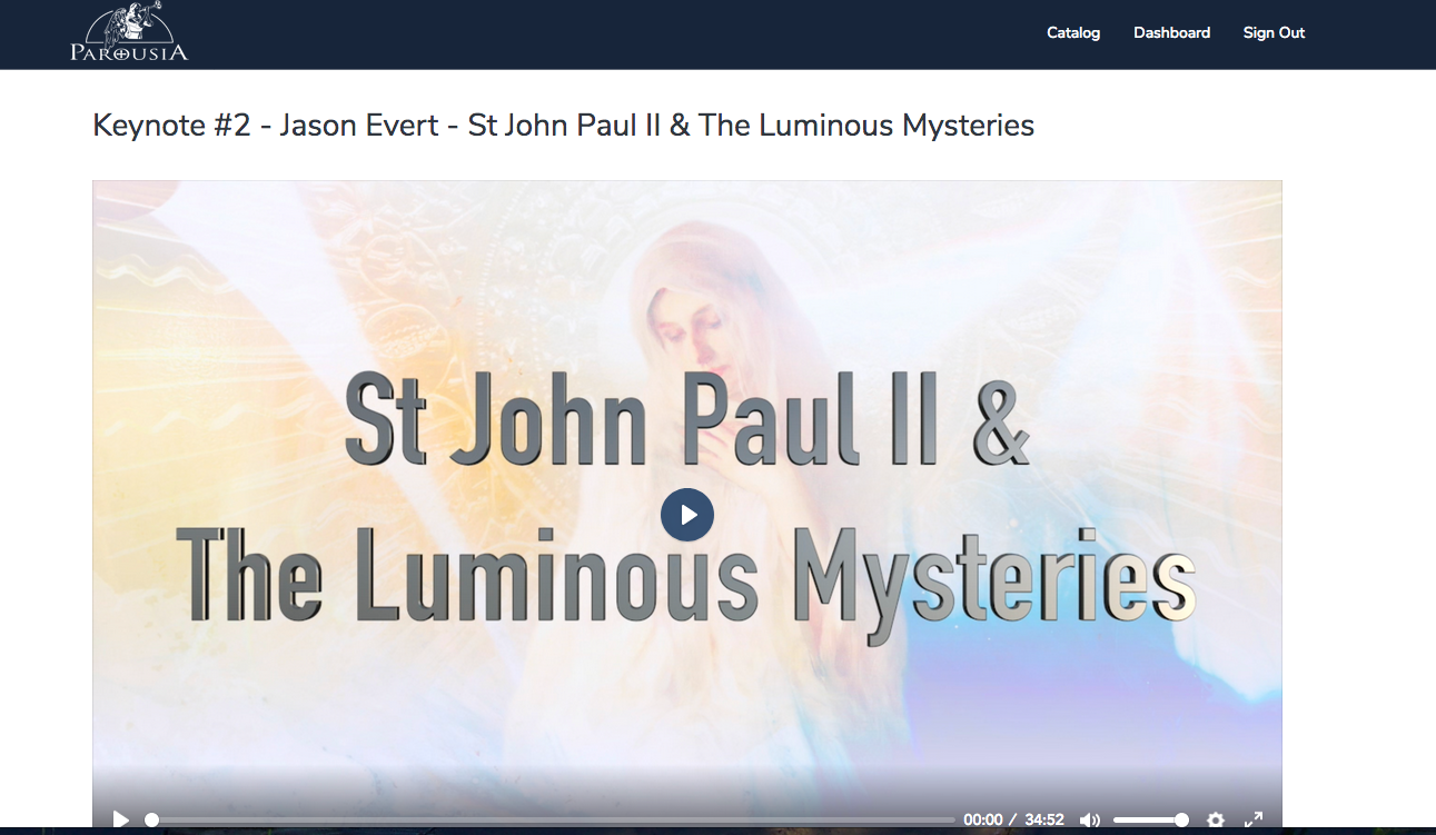 Youtube Keynote #2 about Pope John Paul II & the Luminous Mysteries by Jason Evert
