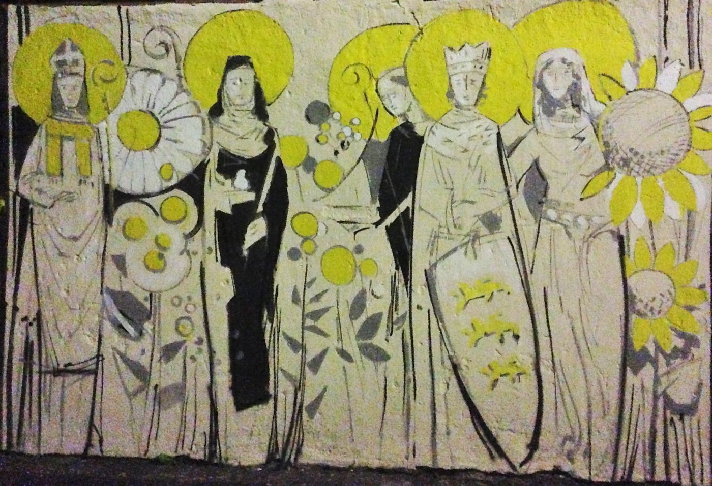 Graffiti of the family of saints from wiki commons