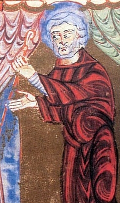 Color illustration of St. Winebald