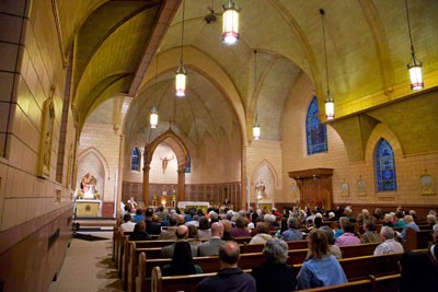 Photo of St Anthony's Chapel new Reliquary Blessing in Syracuse. Oct 2010- courtesy of St Marianne Cope, Museum Archives