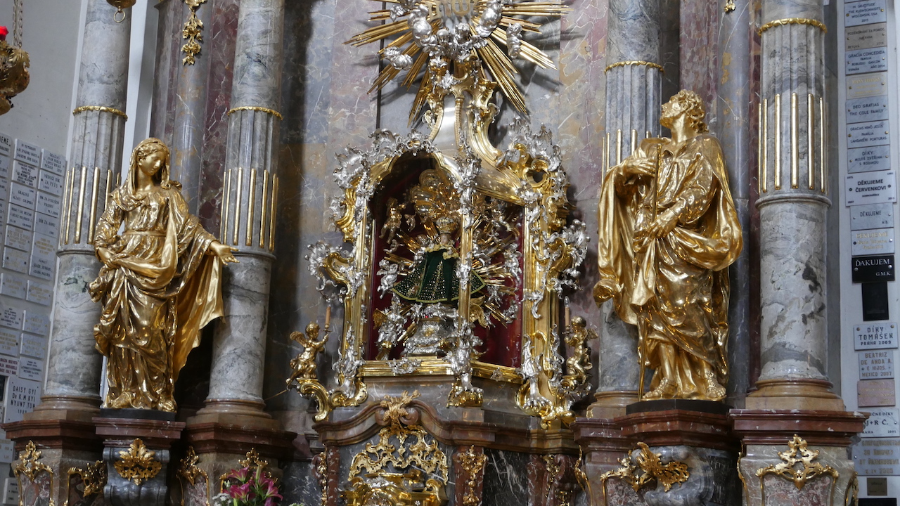 Statue of Infant Jesus of Prague inside Our Lady Victorious Church in Prague
