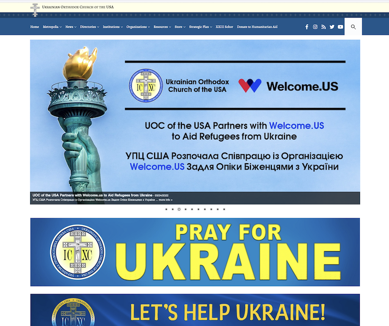 Ukranian Orthodox Church of the USA website uocofusa.org