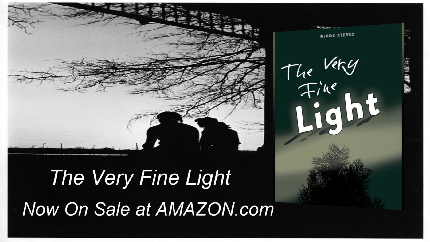 An infographic that says: The Very Fine Light eBook is now on sale at Amazon.com. There is also an excerpt from the book it reads, They sat on the rusting tower and watched the sunset like they use to. This day the tower became a time maching of sorts.