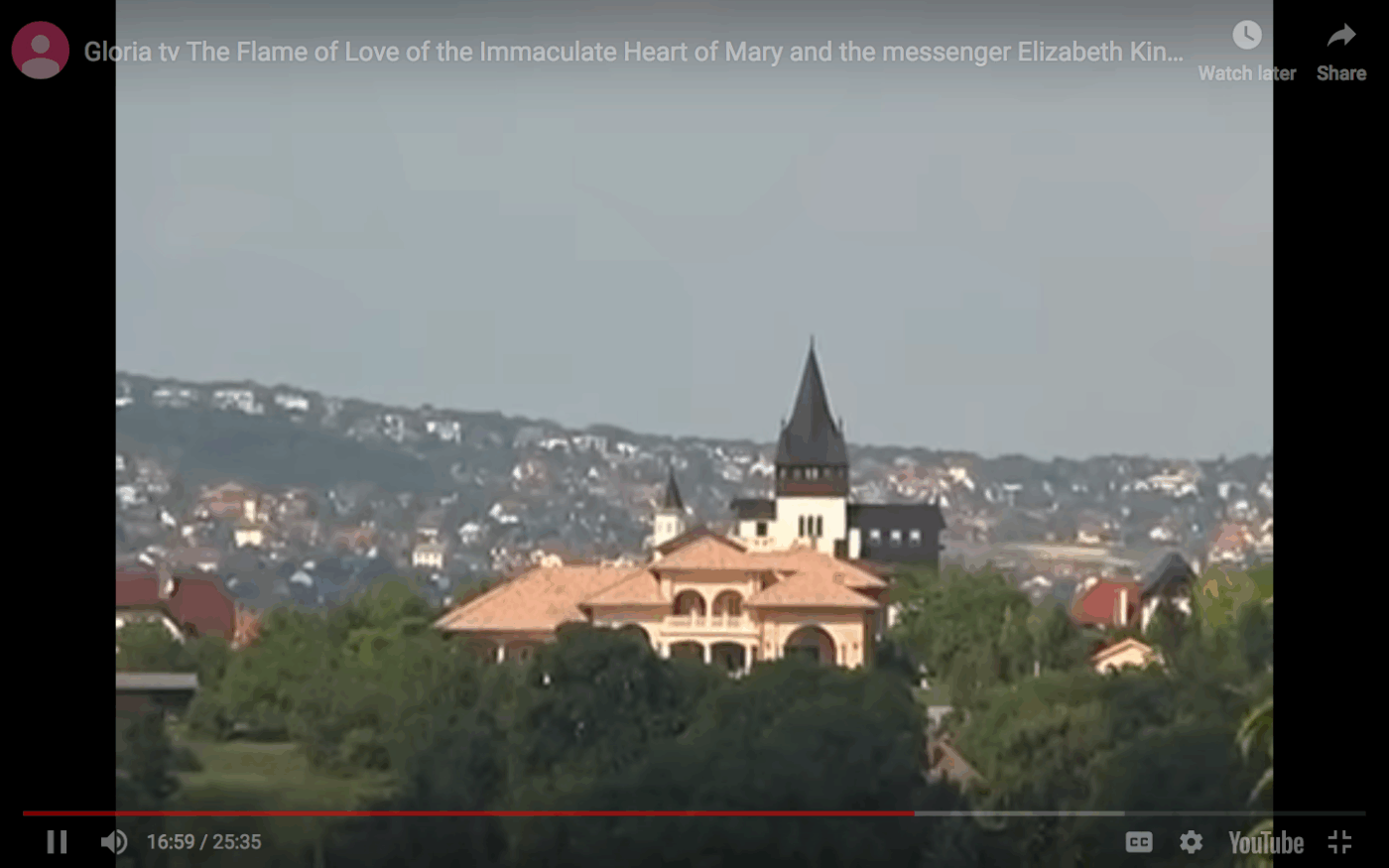 A photo of the church I set out to find and did see, the picture was taken from a video about Elizabeth